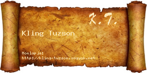 Kling Tuzson névjegykártya