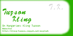 tuzson kling business card